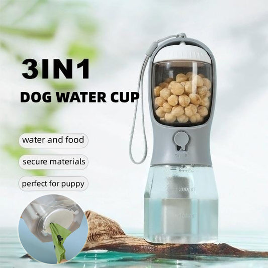 Portable 3-in-1 Pet Water and Food Cup