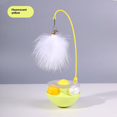 Cat Interactive Toy Funny Tumbler Toy Kitten Exercise Catching Leaky Food Ball Teaser Feather Wand Toys For Cat Accessories Pet Products