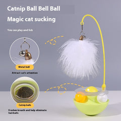 Cat Interactive Toy Funny Tumbler Toy Kitten Exercise Catching Leaky Food Ball Teaser Feather Wand Toys For Cat Accessories Pet Products